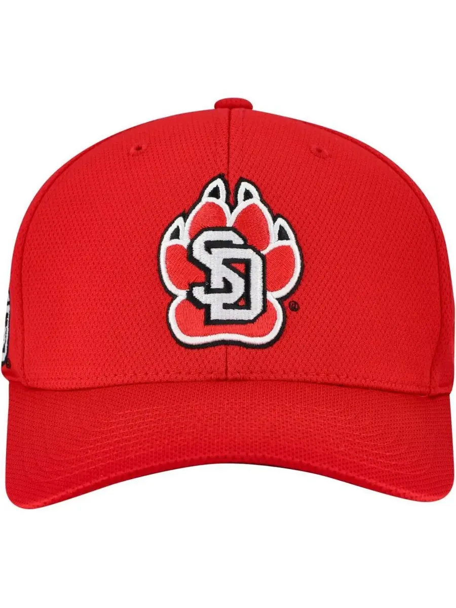 Top of the World Мужская красная бейсболка South Dakota Coyotes Reflex Performance Flex Hat — изображение 3 из 4, красный