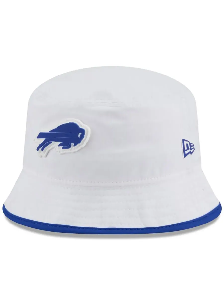New Era Мужская белая панама Buffalo Bills 2025 NFL Training Camp Stretch Bucket Hat — изображение 1 из 5, белый