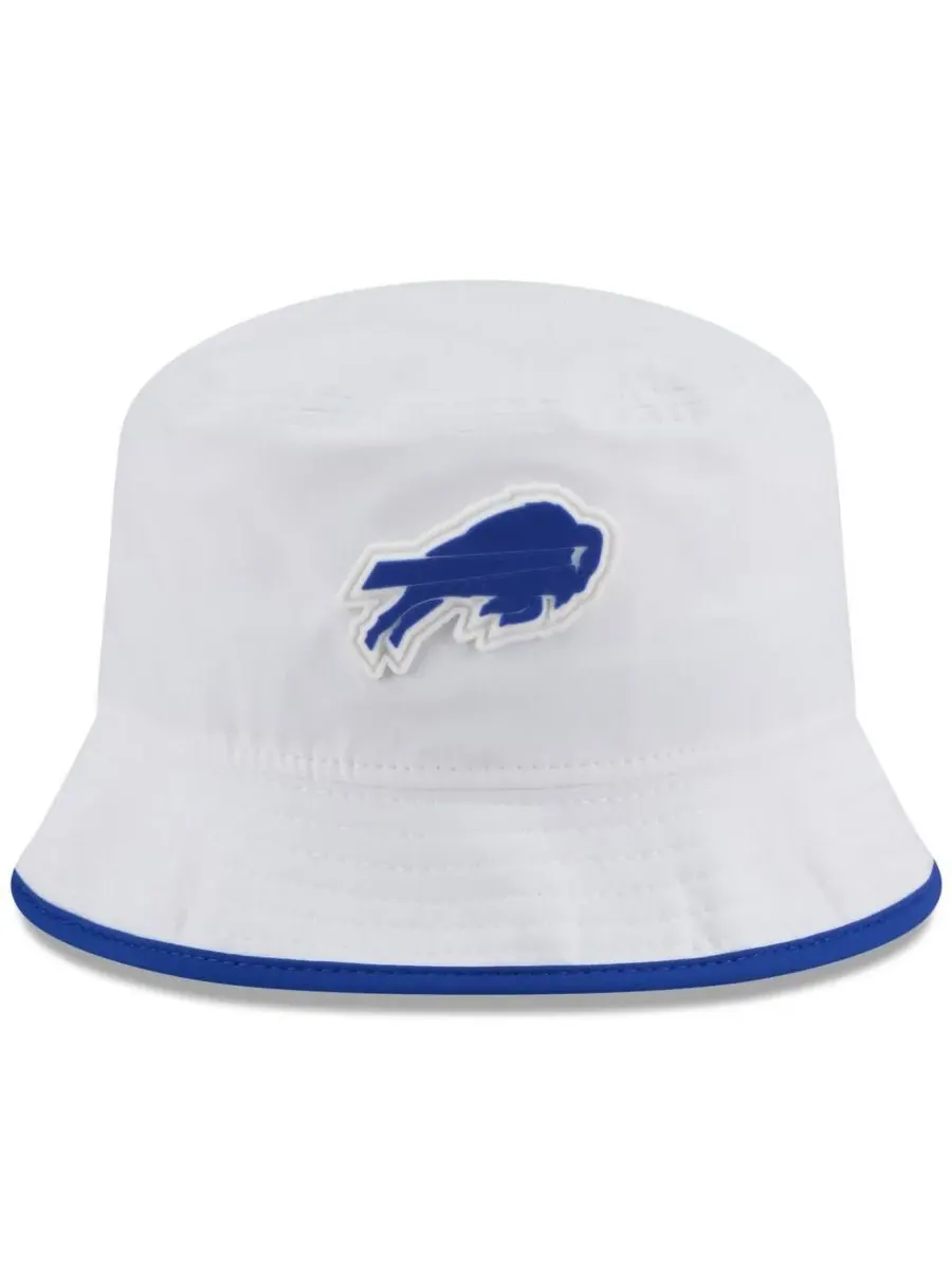 New Era Мужская белая панама Buffalo Bills 2025 NFL Training Camp Stretch Bucket Hat — изображение 2 из 5, белый