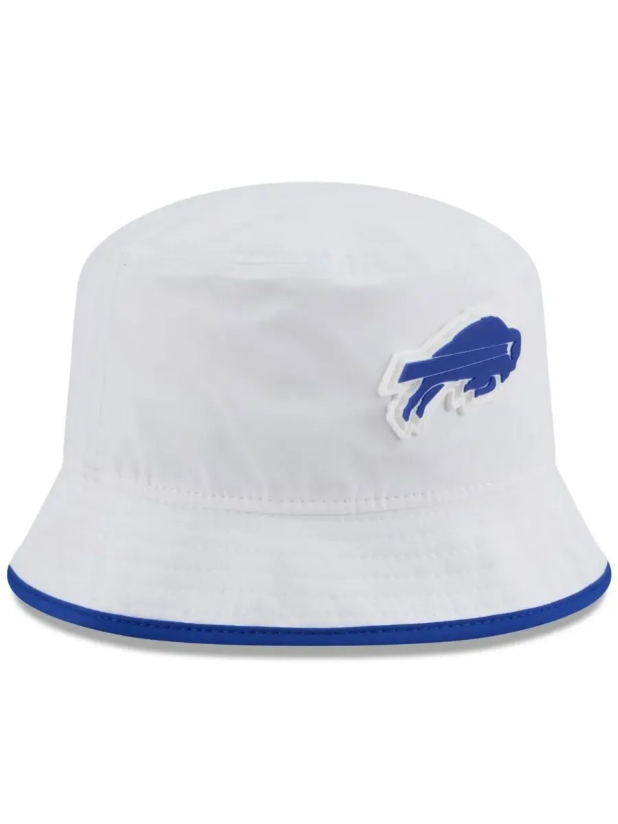 New Era Мужская белая панама Buffalo Bills 2025 NFL Training Camp Stretch Bucket Hat — изображение 3 из 5, белый