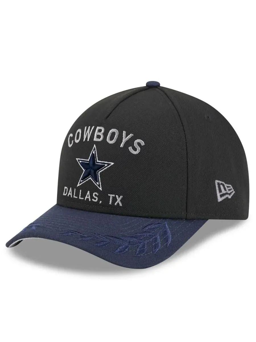 New Era Мужская кепка Dallas Cowboys 39THIRTY Flex, черно-синяя, с символикой драфта НФЛ 2025 года — изображение 1 из 5