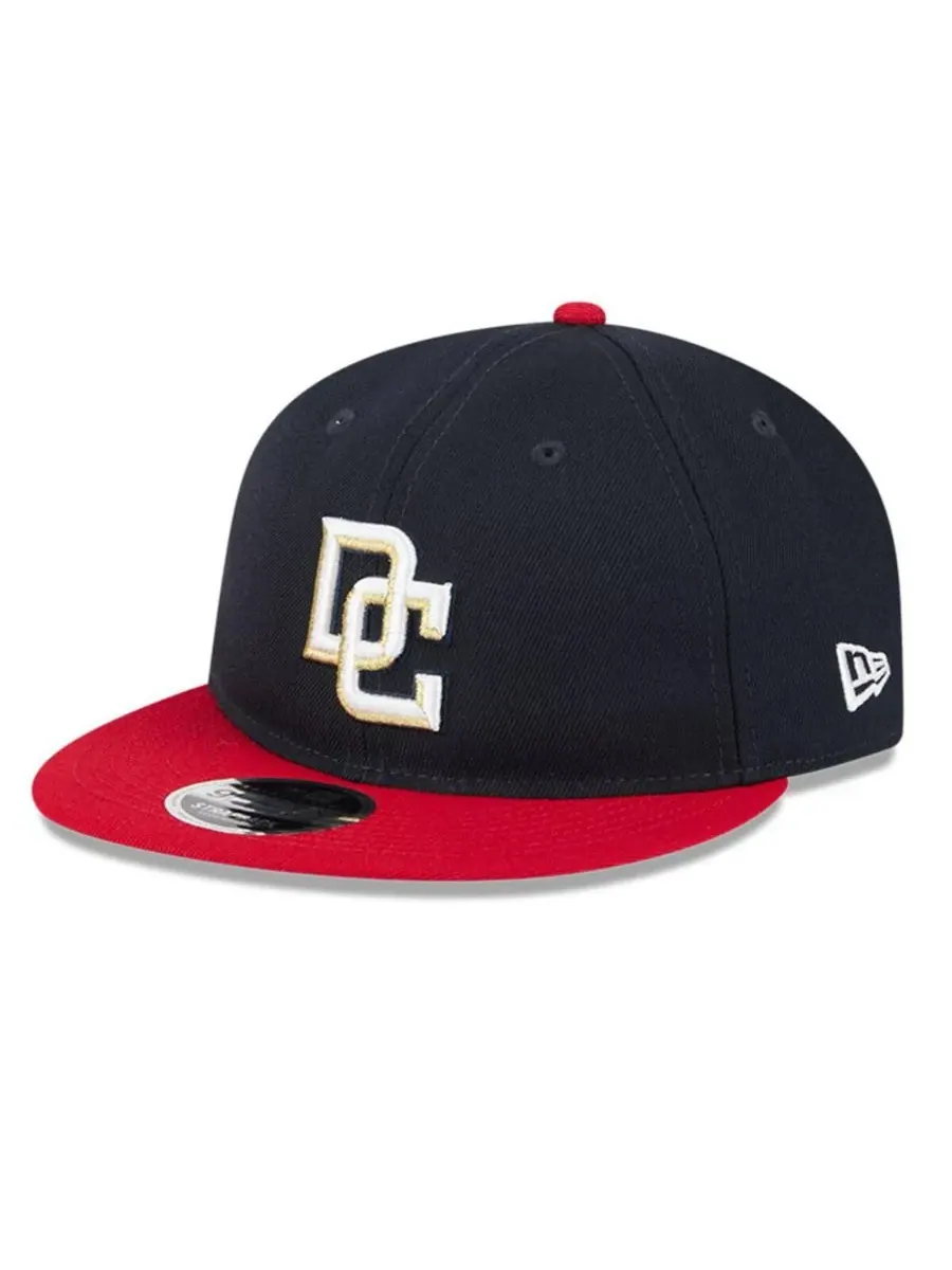 New Era Мужская кепка Washington Nationals в стиле ретро с регулируемой застежкой — изображение 2 из 5, темно-синий красный