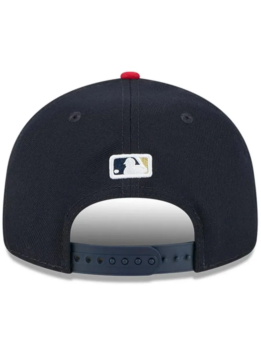New Era Мужская кепка Washington Nationals в стиле ретро с регулируемой застежкой — изображение 3 из 5, темно-синий красный