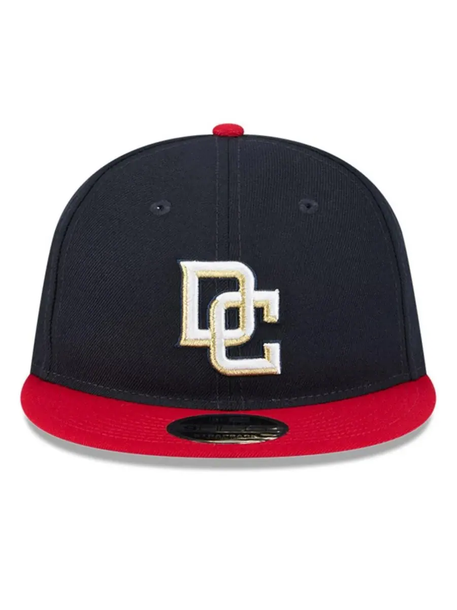 New Era Мужская кепка Washington Nationals в стиле ретро с регулируемой застежкой — изображение 4 из 5, темно-синий красный