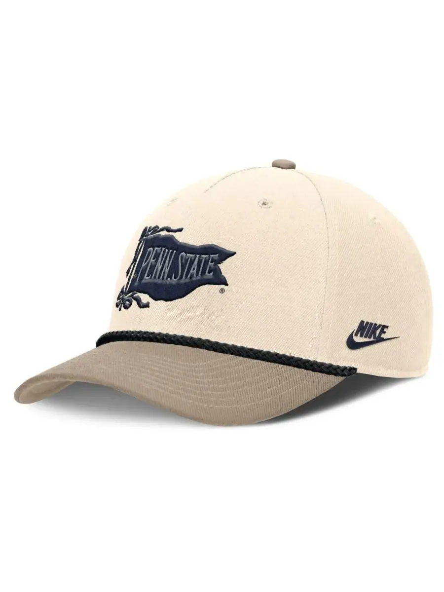 Мужская регулируемая кепка Natural Penn State Nittany Lions Rise Legacy Throwback Logo Nike — изображение 1 из 4, прозрачный