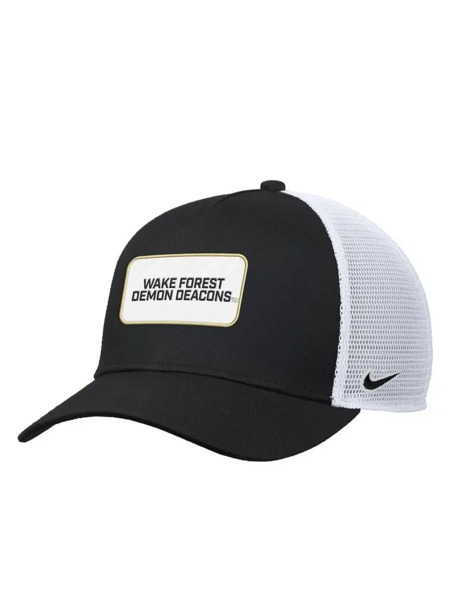 Nike Мужская черная бейсболка Wake Forest Demon Deacons 2025 On-Field Rise Trucker Performance с — изображение 1 из 2, черный