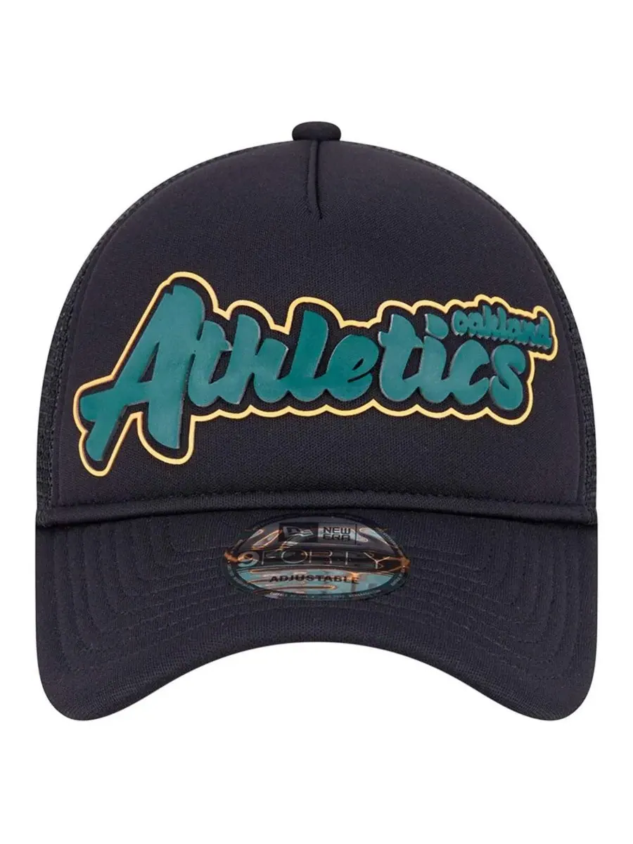 New Era Мужская черная кепка Oakland Athletics Retro Bold A-Frame Trucker 9FORTY с регулируемым — изображение 5 из 5, черный