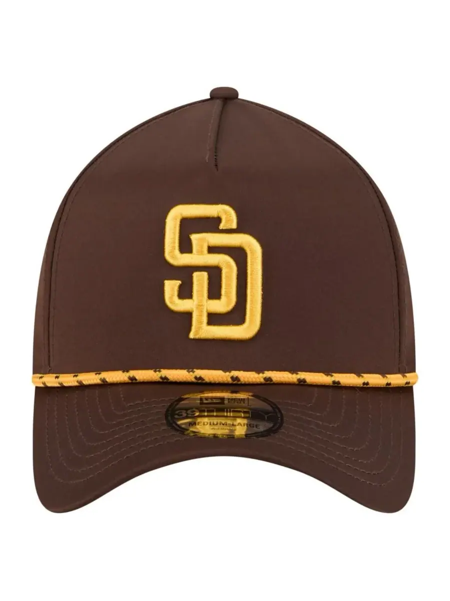 New Era Мужская коричневая перфорированная кепка San Diego Padres 39THIRTY A-Frame Flex Hat — изображение 5 из 5, коричневый