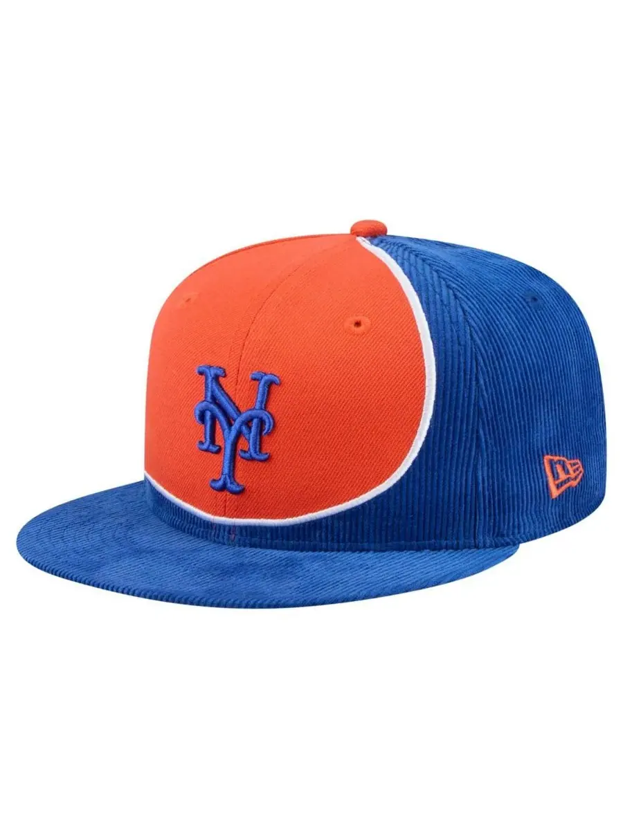New Era Мужская вельветовая кепка New York Mets в стиле ретро с разрезом, королевского синего и — изображение 1 из 5