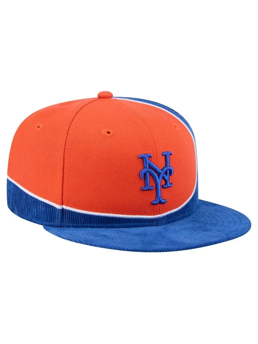 New Era Мужская вельветовая кепка New York Mets в стиле ретро с разрезом, королевского синего и — изображение 3 из 5