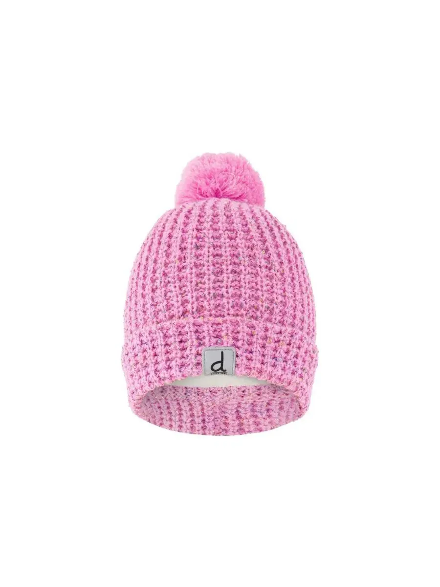 Детская зимняя шапка с помпоном Pink Deux par Deux — изображение 1 из 5, розовый