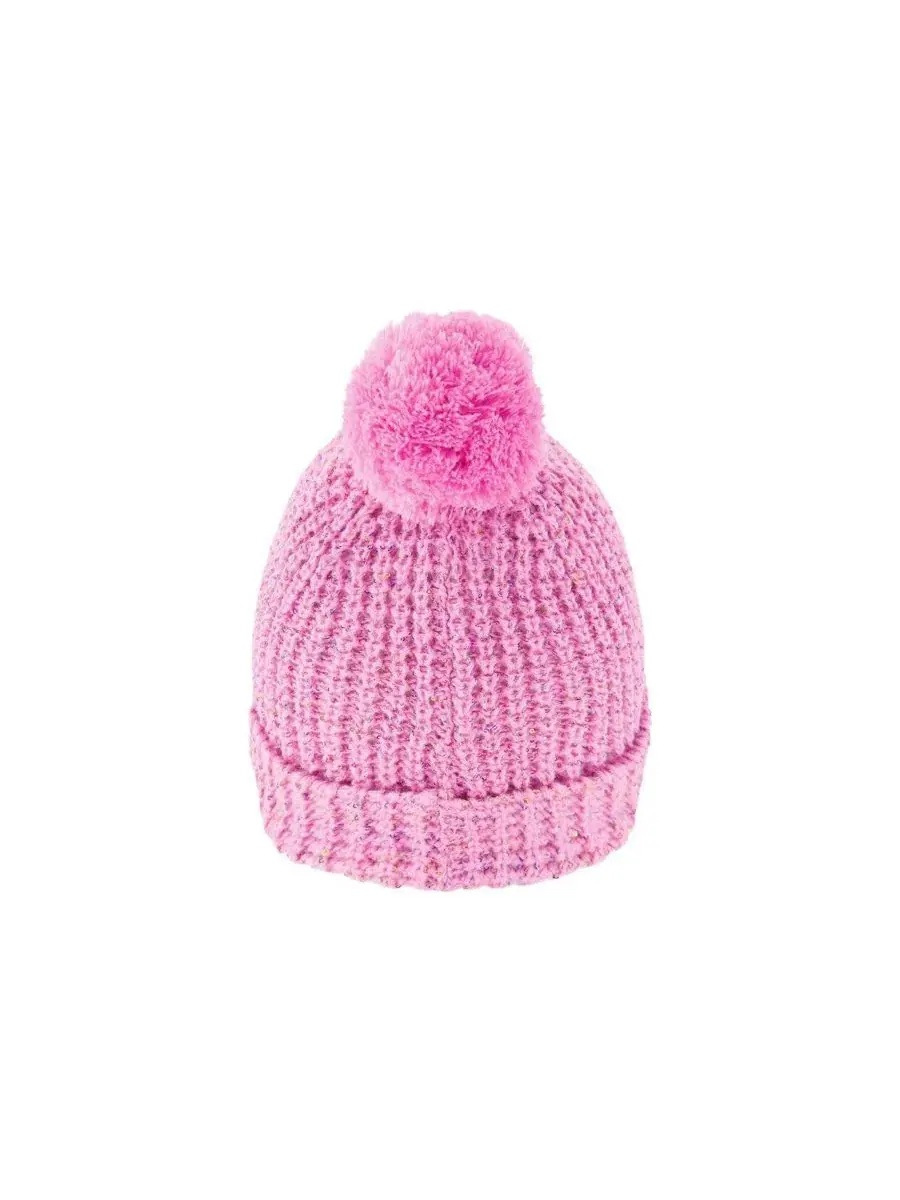 Детская зимняя шапка с помпоном Pink Deux par Deux — изображение 2 из 5, розовый