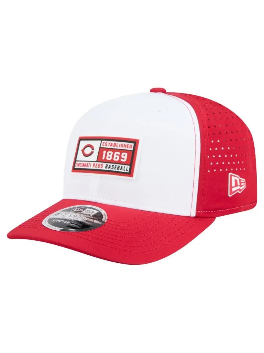 Кепка с силиконовой нашивкой Cincinnati Reds Established Patch 9SEVENTY New Era — изображение 1 из 4, белый красный