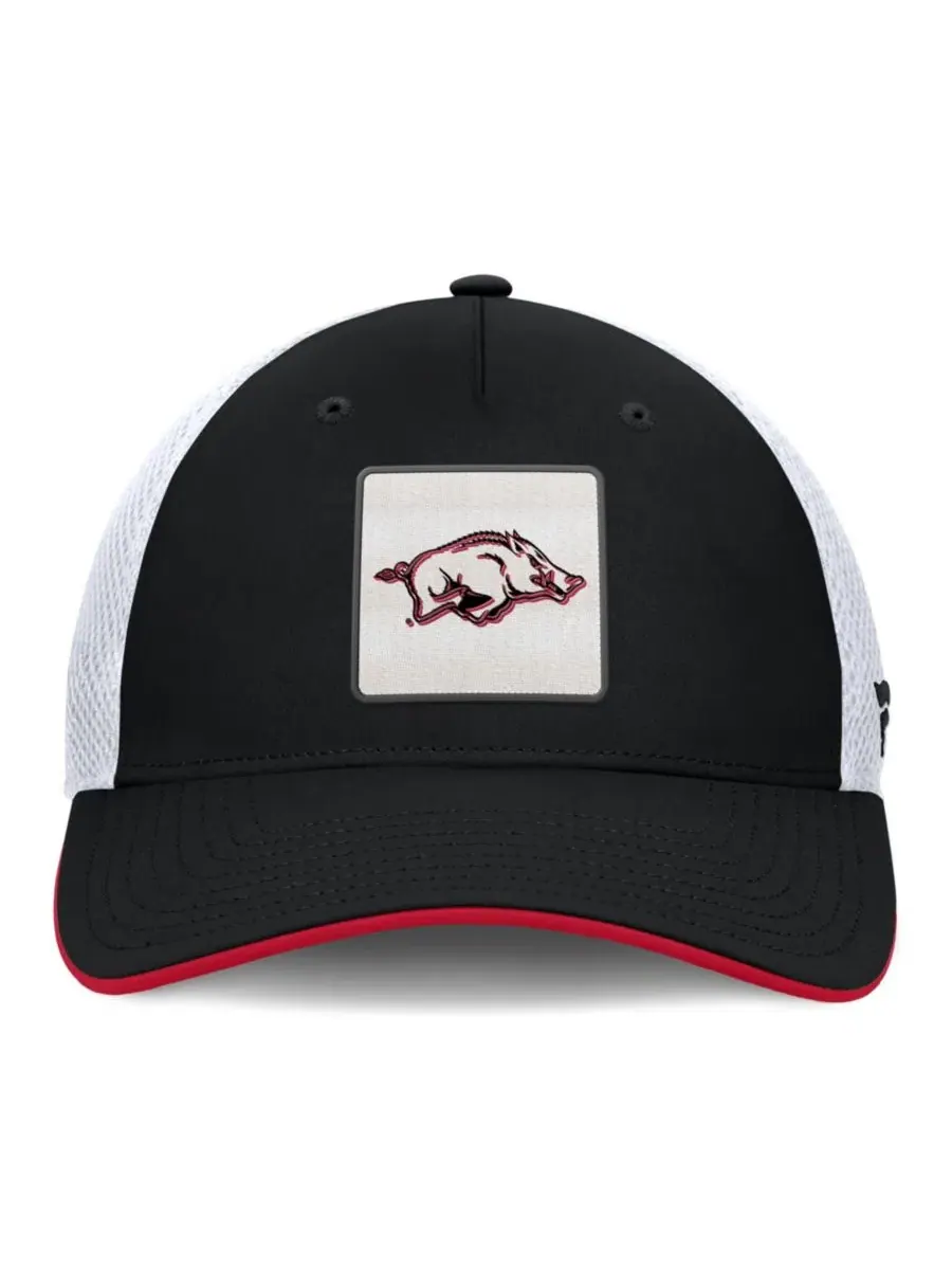 Мужская кепка-пятипанелька с логотипом Arkansas Razorbacks Fanatics — изображение 2 из 5, черный белый