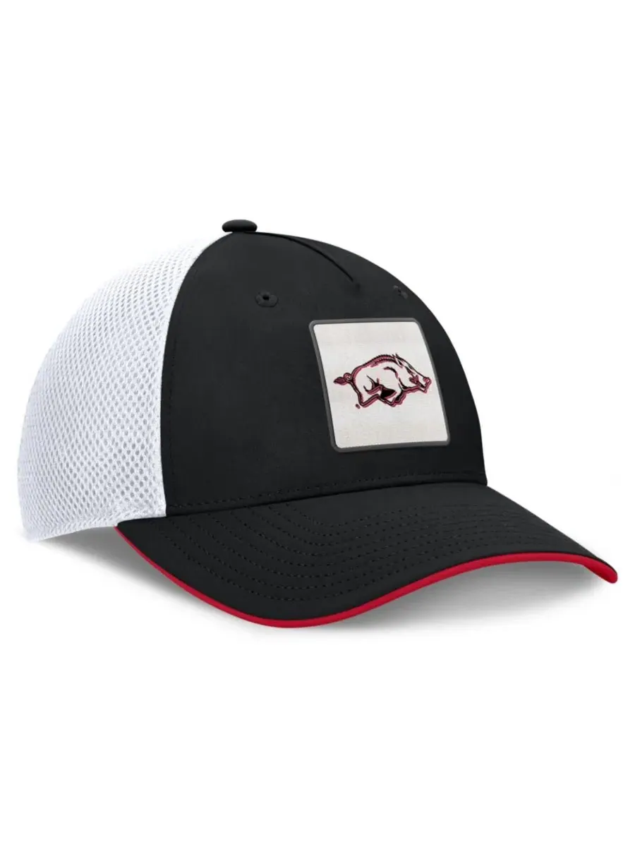 Мужская кепка-пятипанелька с логотипом Arkansas Razorbacks Fanatics — изображение 3 из 5, черный белый