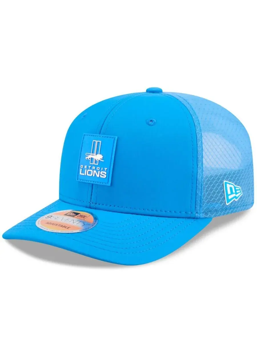 New Era Мужская синяя бейсболка Detroit Lions 2025 Sideline Throwback 9SEVENTY с регулируемым — изображение 1 из 5, синий