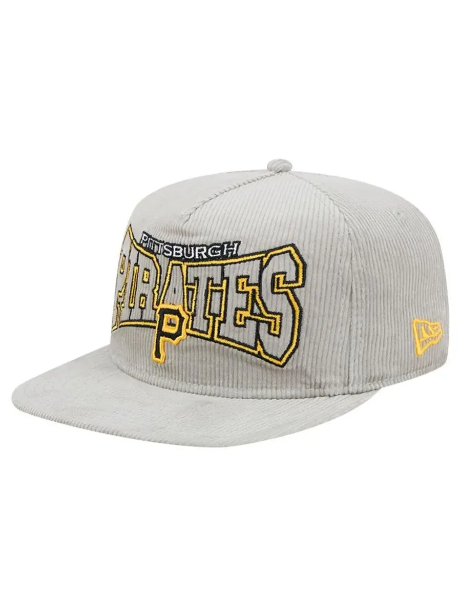 New Era Мужская серая вельветовая кепка-бейсболка Pittsburgh Pirates с регулируемой застежкой — изображение 1 из 5, серый