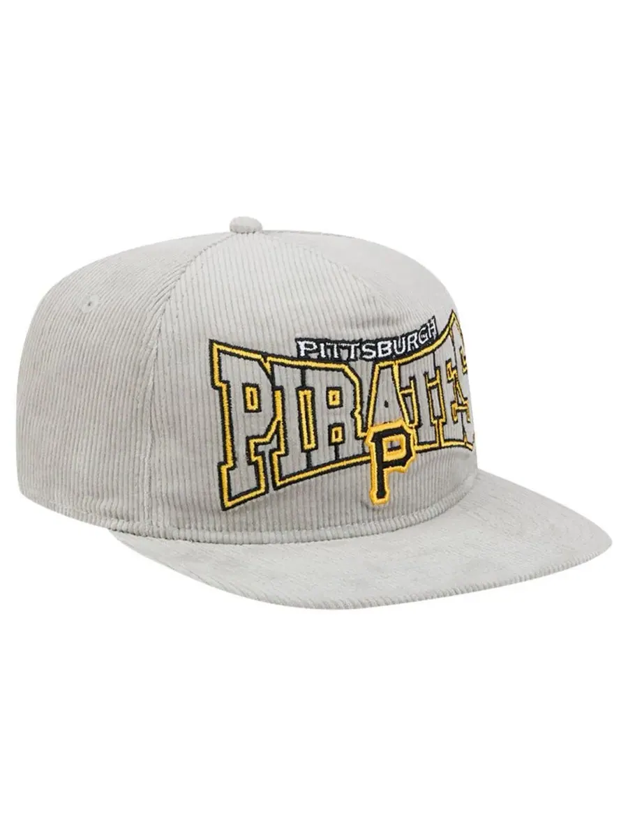 New Era Мужская серая вельветовая кепка-бейсболка Pittsburgh Pirates с регулируемой застежкой — изображение 3 из 5, серый