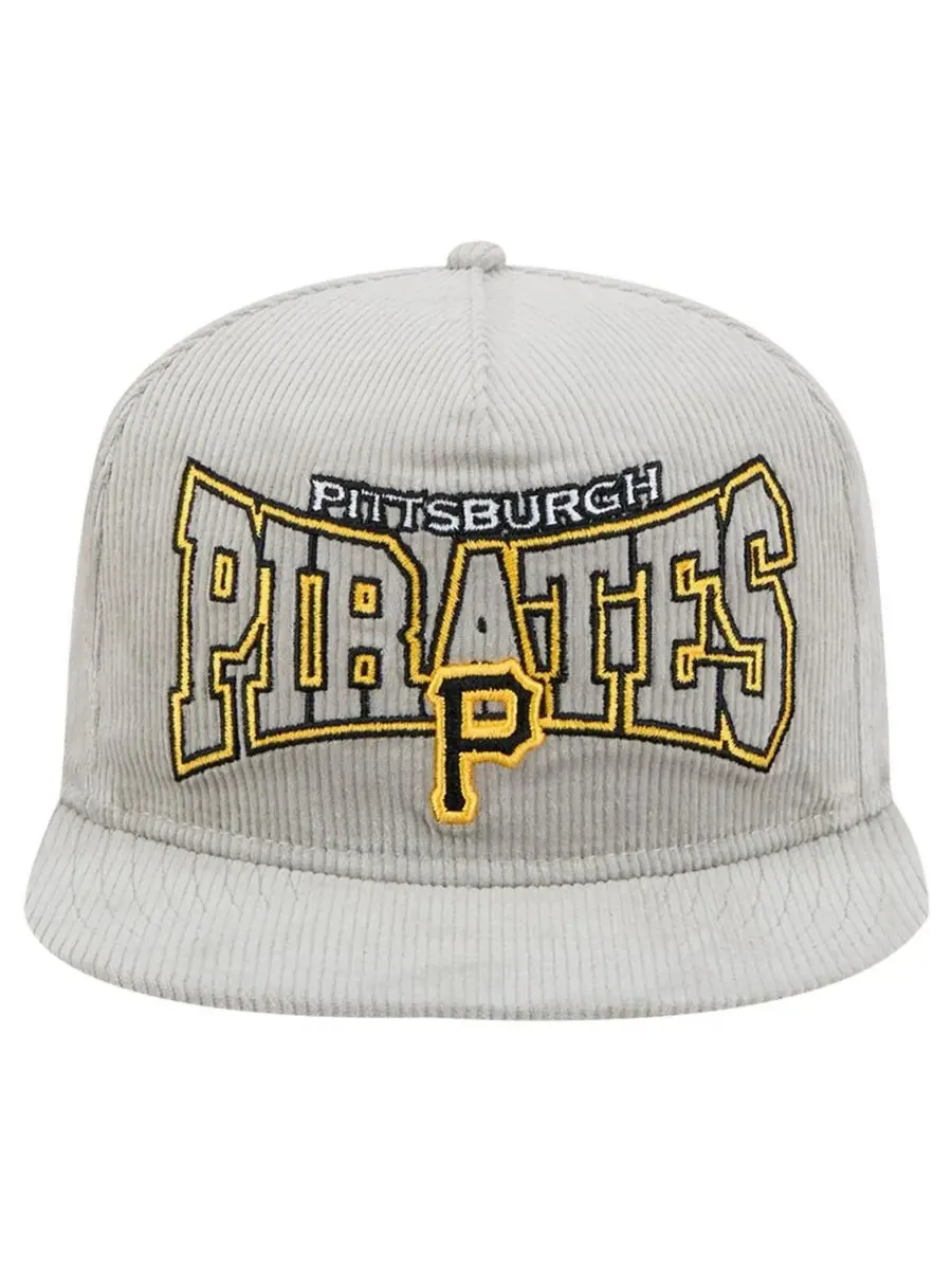 New Era Мужская серая вельветовая кепка-бейсболка Pittsburgh Pirates с регулируемой застежкой — изображение 4 из 5, серый
