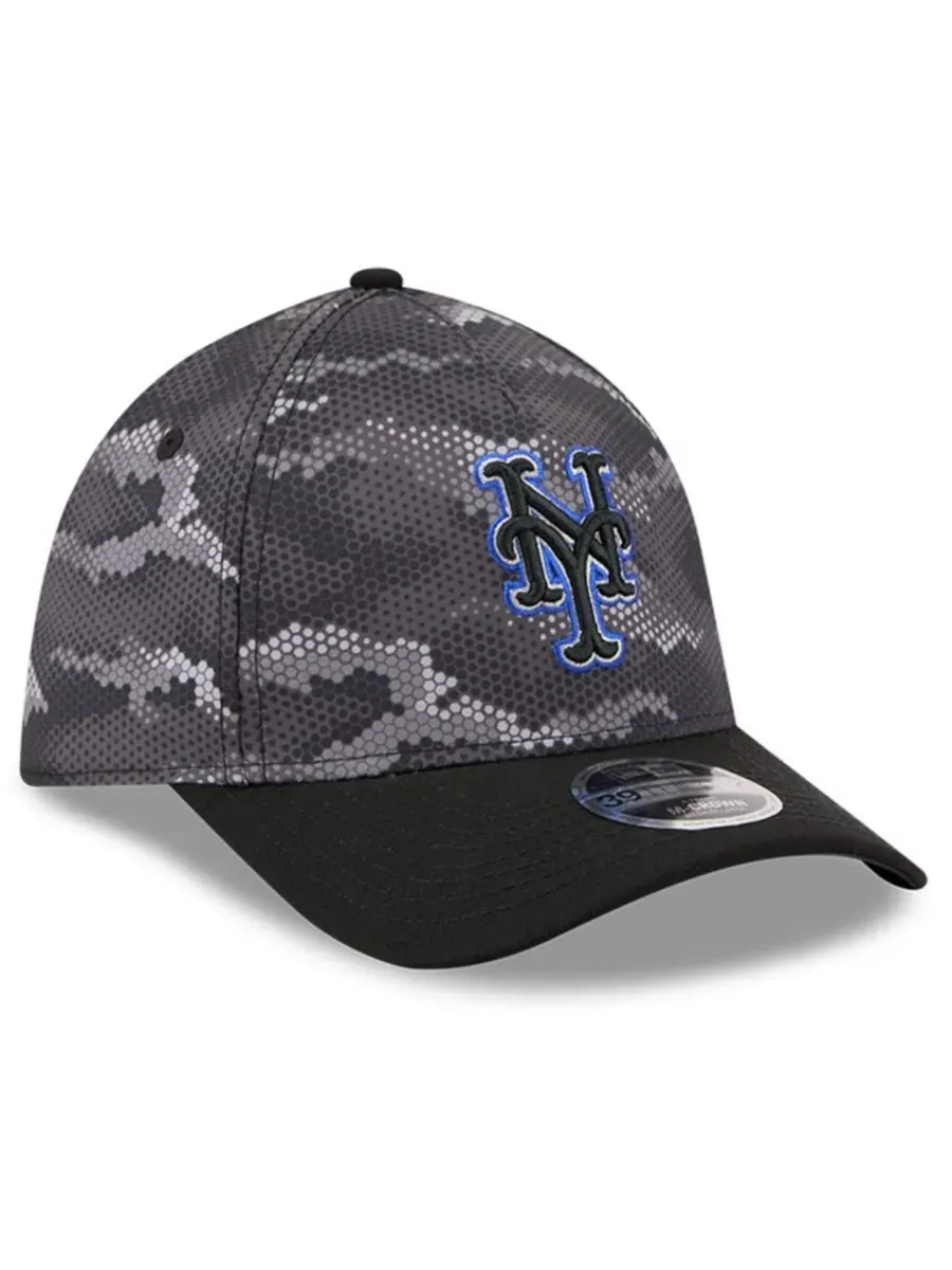Кепка New York Mets Camo 39THIRTY A-Frame Flex Hat New Era — изображение 3 из 5, черный