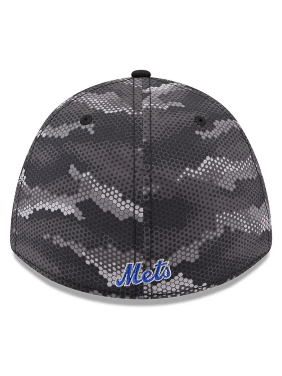 Кепка New York Mets Camo 39THIRTY A-Frame Flex Hat New Era — изображение 4 из 5, черный