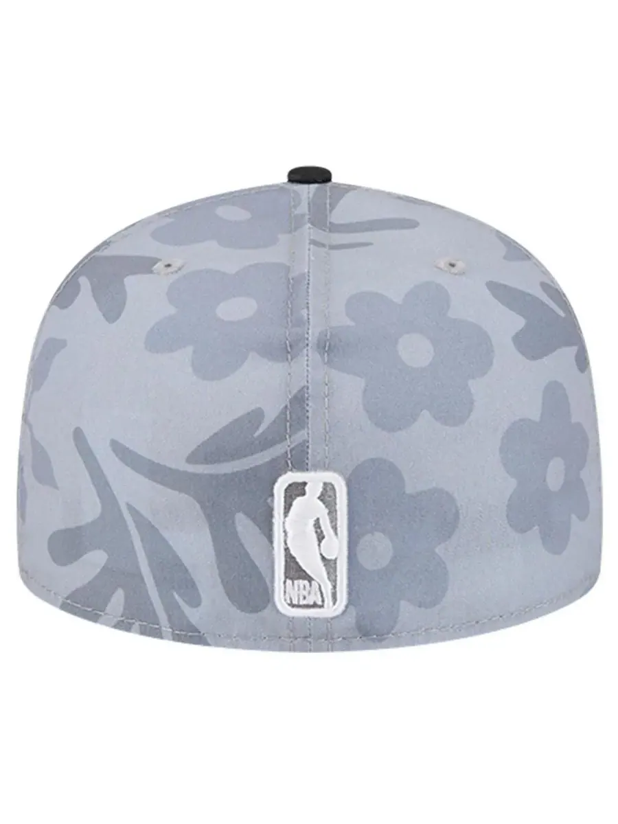 New Era Мужская серая кепка Miami Heat с пальмовыми ветвями, двухцветная, модель 59FIFTY — изображение 3 из 5, серый