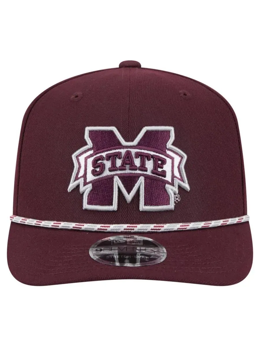 New Era Мужская бордовая кепка Mississippi State Bulldogs Game Day Multi-Rope 9SEVENTY Stretch-Snap — изображение 2 из 4