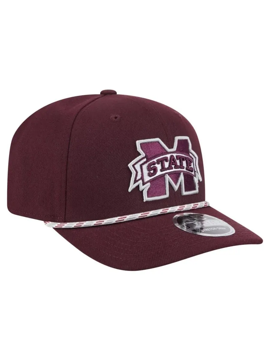 New Era Мужская бордовая кепка Mississippi State Bulldogs Game Day Multi-Rope 9SEVENTY Stretch-Snap — изображение 3 из 4