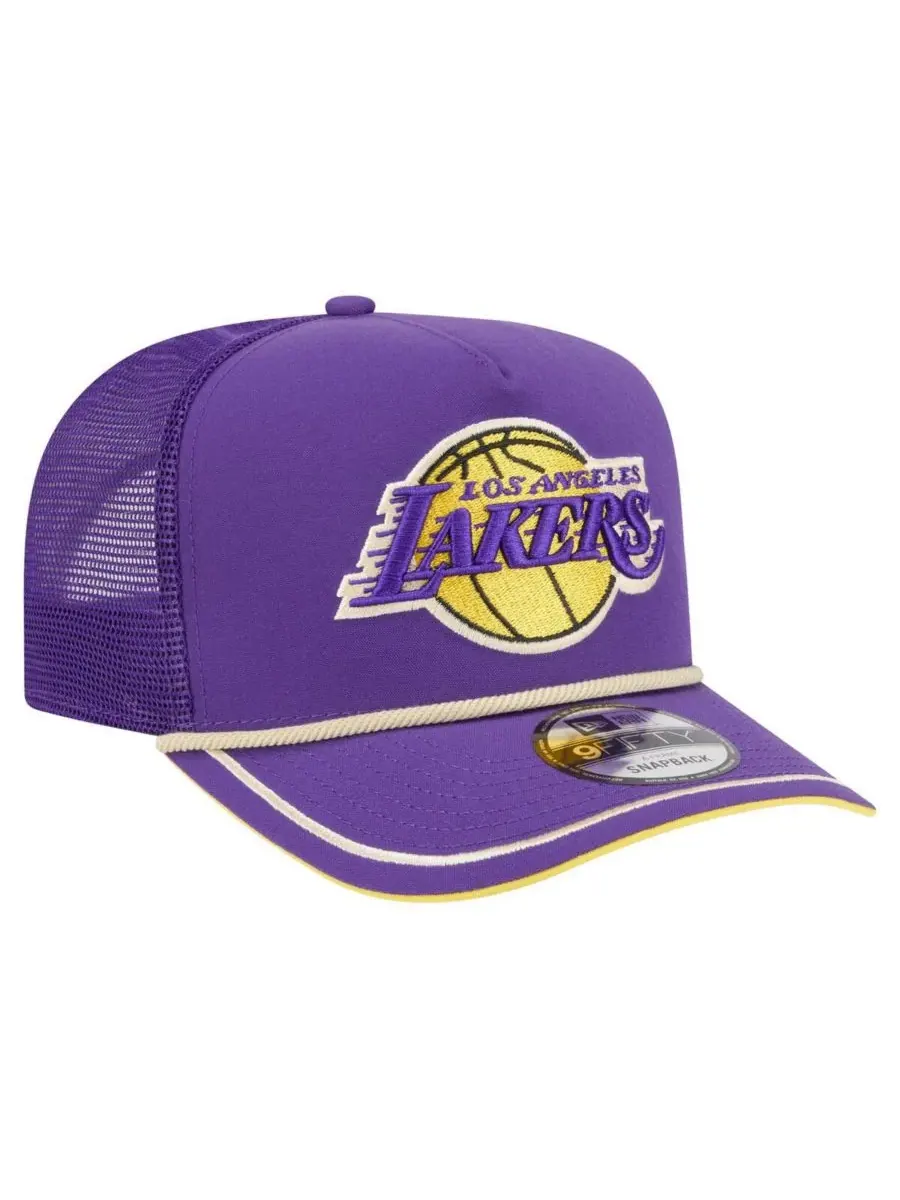 New Era Мужская фиолетовая винтажная бейсболка Los Angeles Lakers Team Rope A-Frame 9FIFTY с — изображение 3 из 4, фиолетовый