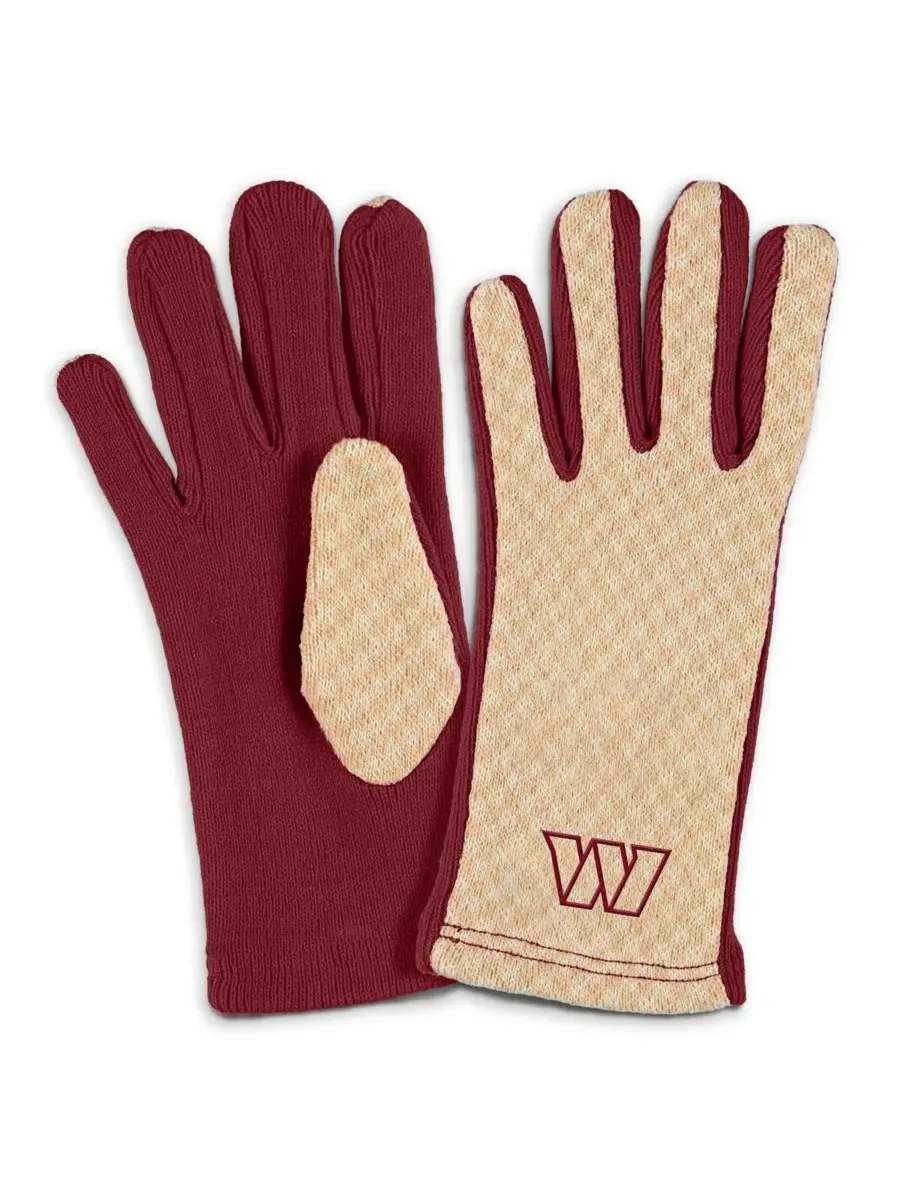 Женский комплект из шарфа и перчаток Washington Commanders в тон WEAR by Erin Andrews — изображение 2 из 3, бежевый