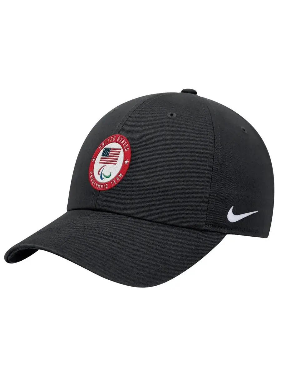 Nike Мужская черная регулируемая кепка с эмблемой Паралимпийского клуба США — изображение 1 из 3, черный
