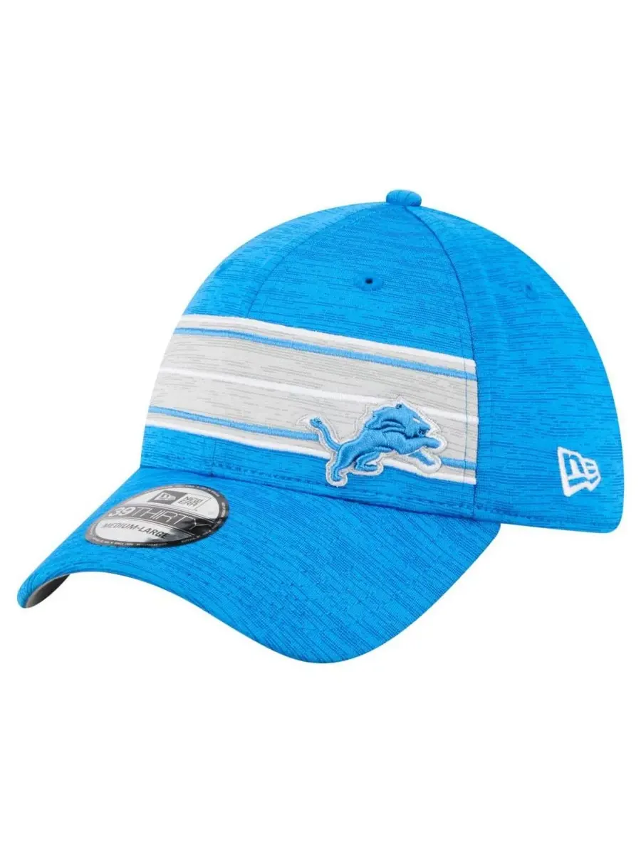 New Era Мужская синяя кепка Detroit Lions Stripes 39THIRTY Flex Hat — изображение 1 из 4, синий