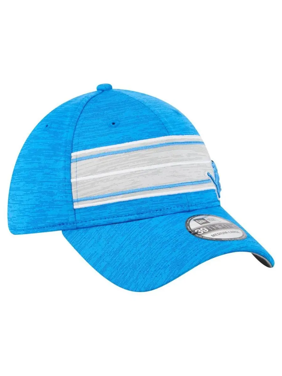 New Era Мужская синяя кепка Detroit Lions Stripes 39THIRTY Flex Hat — изображение 3 из 4, синий