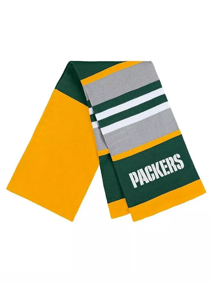Женский комплект перчаток и шарфа в полоску Green Bay Packers Wear By Erin Andrews — изображение 2 из 3, желтый зеленый