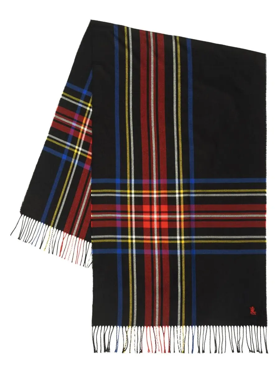 Шарф с принтом Exploded Plaid Merino Lauren Ralph Lauren — изображение 2 из 7, черный