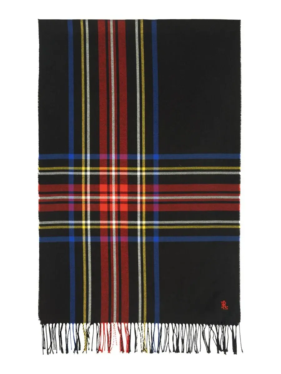 Шарф с принтом Exploded Plaid Merino Lauren Ralph Lauren — изображение 3 из 7, черный