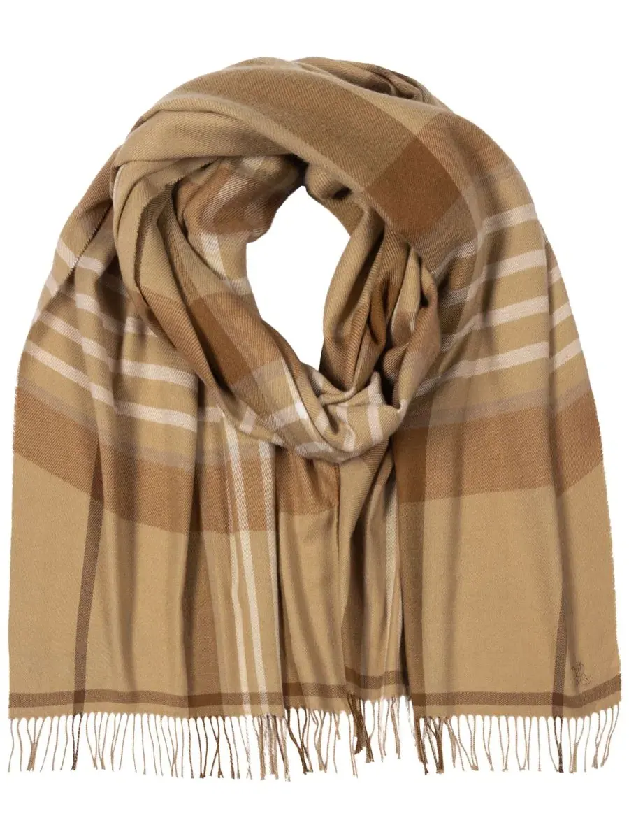 Шарф с принтом Exploded Plaid Merino Lauren Ralph Lauren — изображение 6 из 7, черный