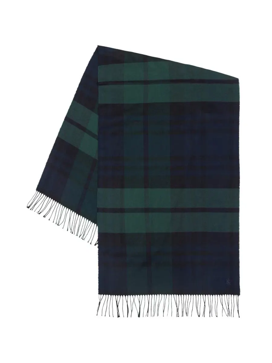Шарф с принтом Exploded Plaid Lauren Ralph Lauren — изображение 2 из 7, темно-синий/зеленый