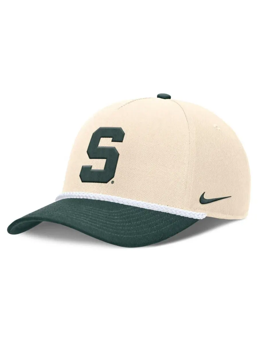 Кепка Nike Rise с принтом Michigan State Spartans — изображение 3 из 4, натуральный зеленый