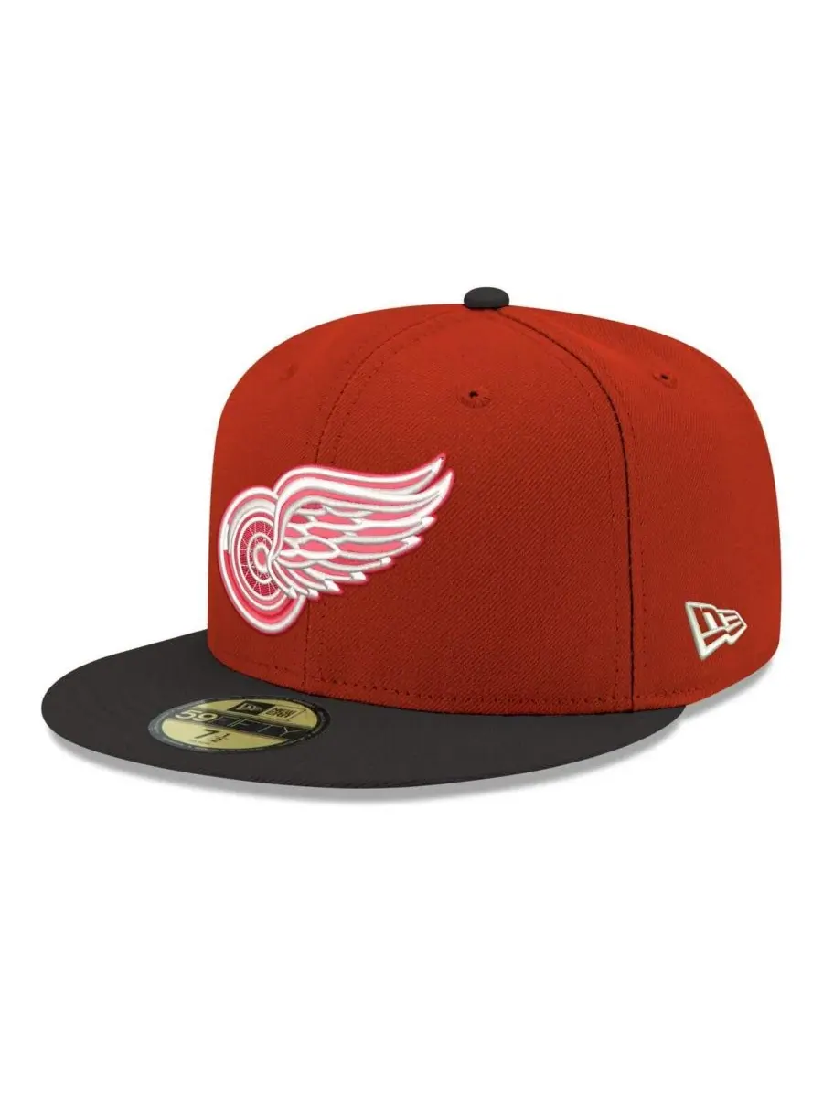 Кепка Detroit Red Wings Core Logo Two-Tone 59FIFTY Fitted New Era — изображение 1 из 4, красный черный