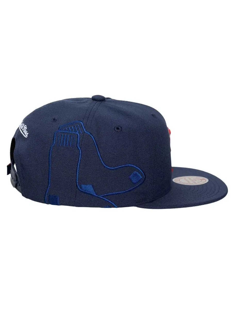 Кепка-снэпбэк Boston Red Sox Side Logo Mitchell & Ness — изображение 3 из 4, темно-синий