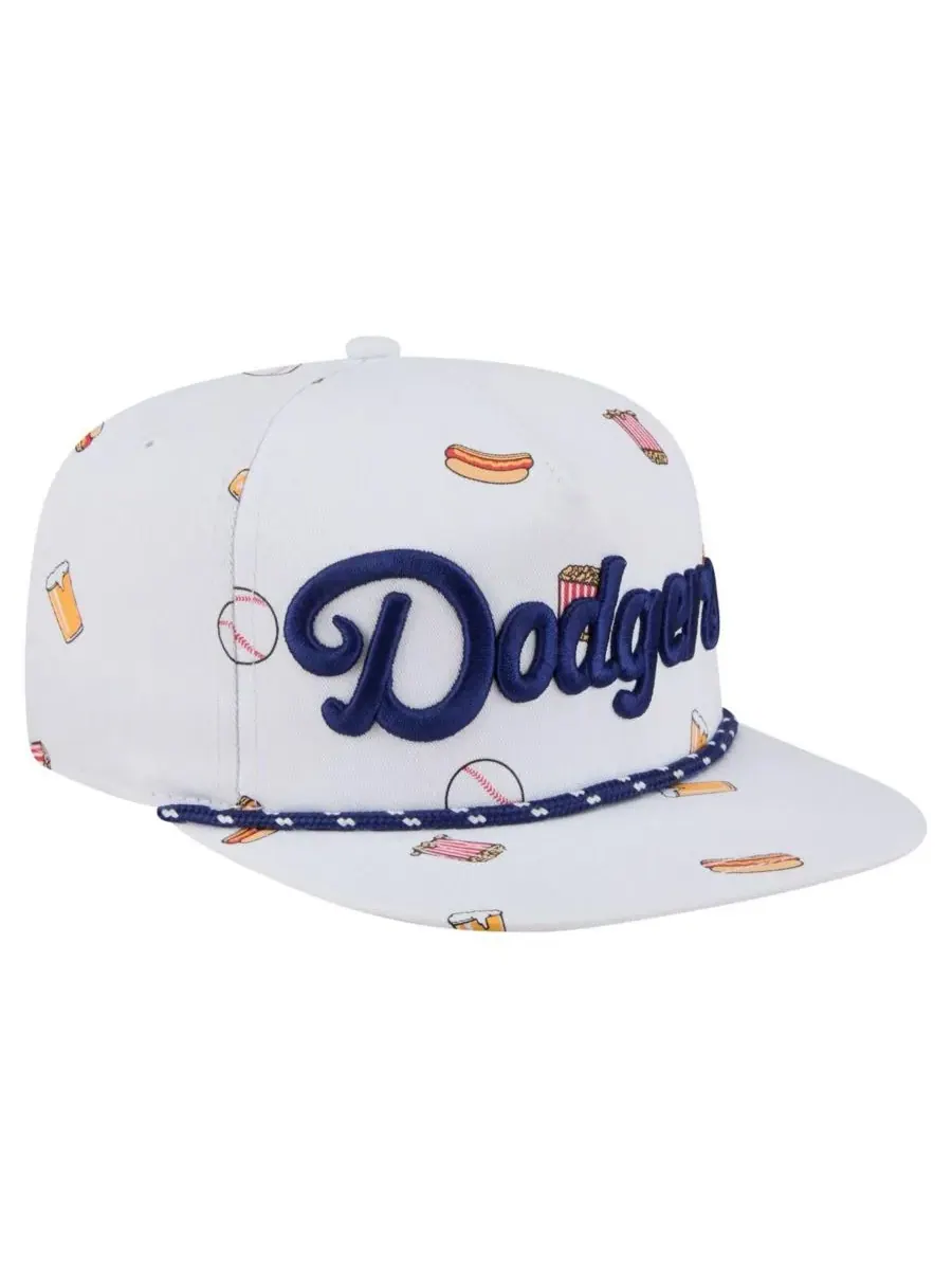 New Era Мужская белая регулируемая кепка с канатом для поддержки команды Los Angeles Dodgers — изображение 2 из 4, белый