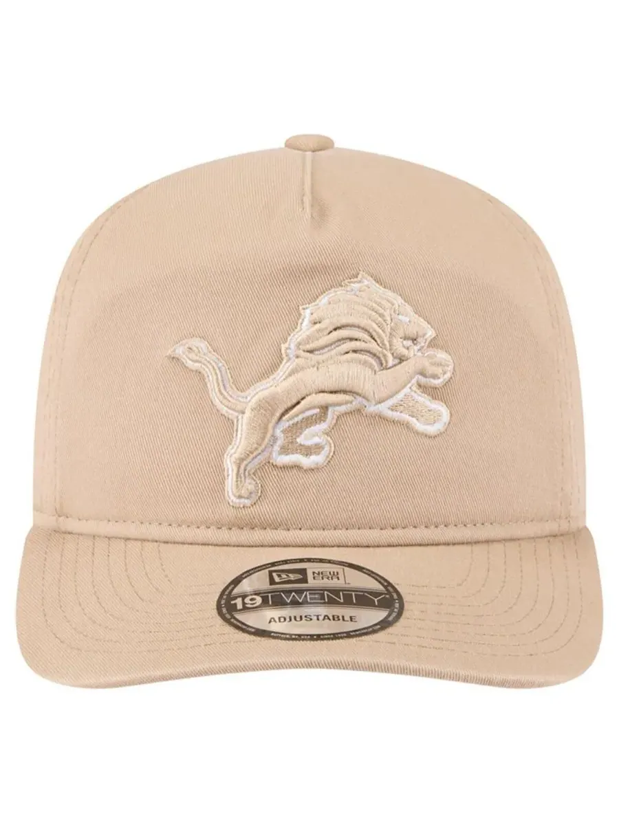 New Era Мужская регулируемая кепка Detroit Lions 19TWENTY бежевого цвета — изображение 4 из 4, бежевый