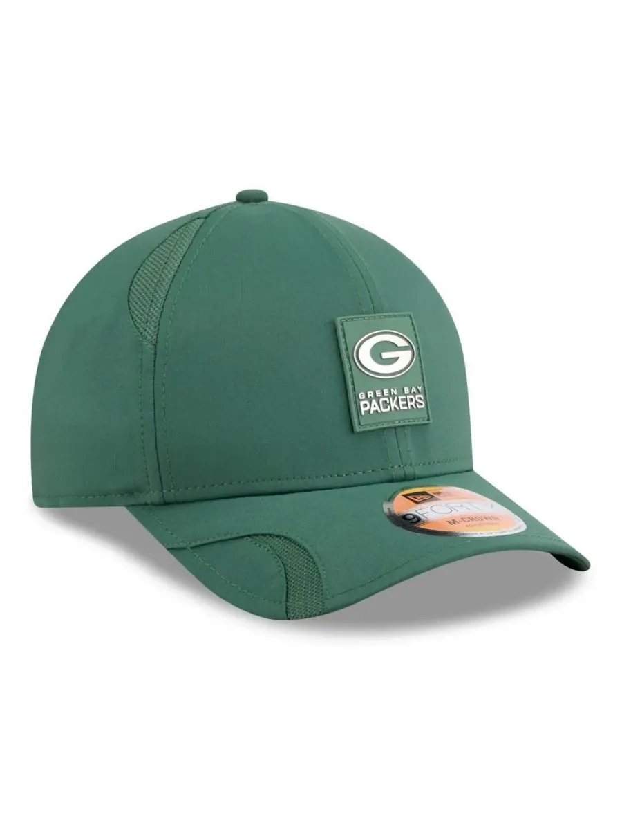 New Era Мужская зеленая регулируемая кепка Green Bay Packers 2025 Sideline M-Crown 9FORTY — изображение 4 из 5, зеленый