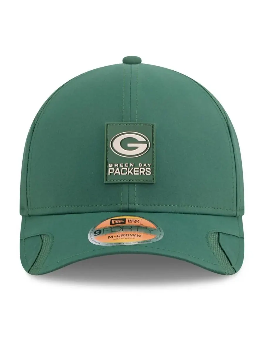New Era Мужская зеленая регулируемая кепка Green Bay Packers 2025 Sideline M-Crown 9FORTY — изображение 5 из 5, зеленый