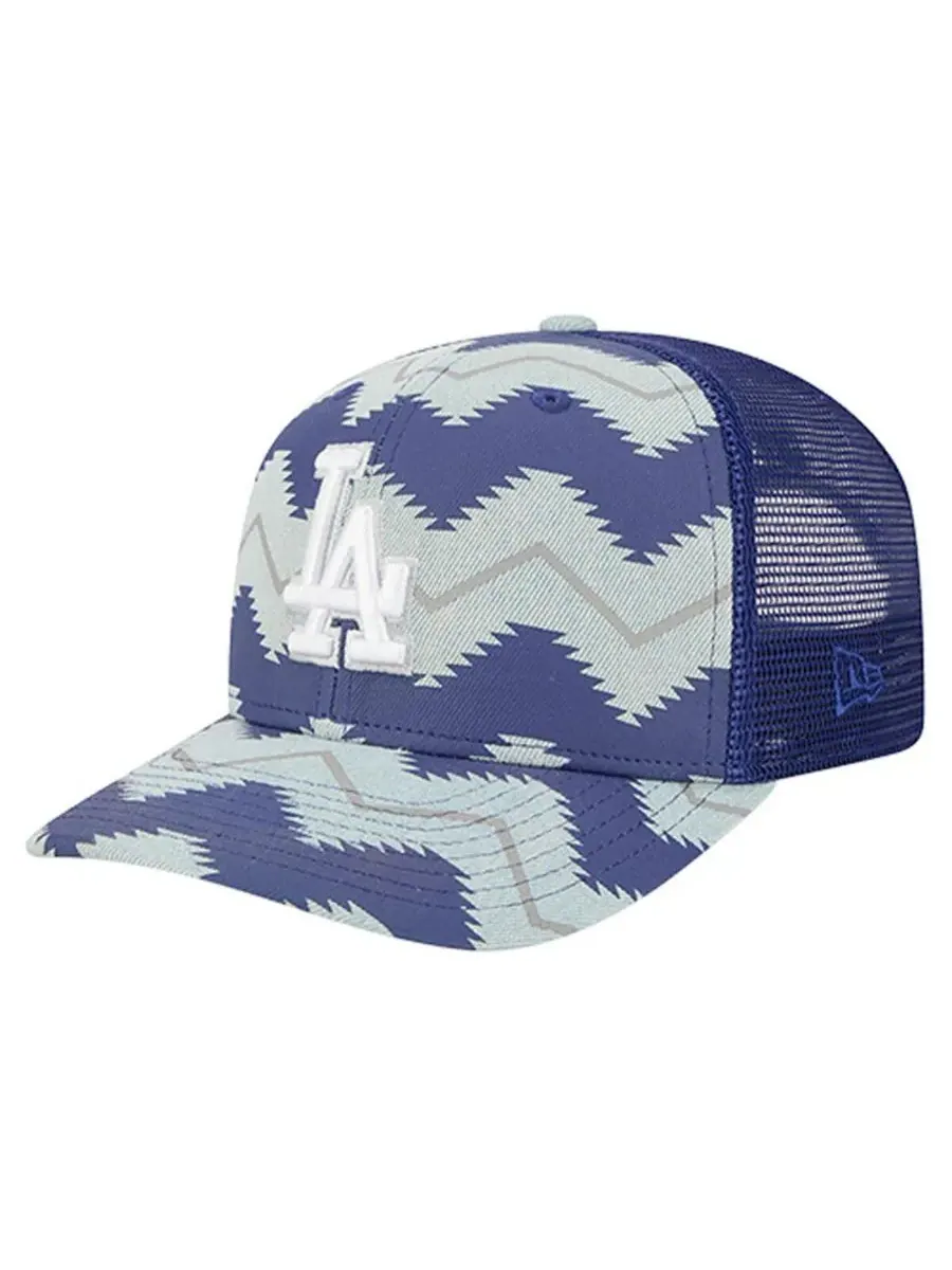 Мужская джинсовая/королевская кепка Los Angeles Dodgers Aztec Denim 9SEVENTY с регулируемым — изображение 1 из 5