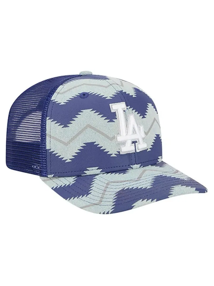 Мужская джинсовая/королевская кепка Los Angeles Dodgers Aztec Denim 9SEVENTY с регулируемым — изображение 4 из 5