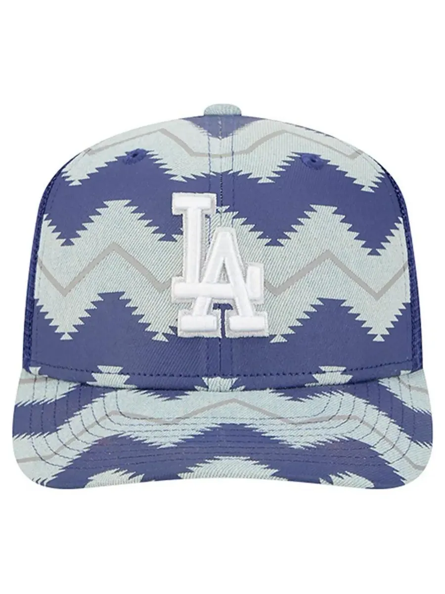 Мужская джинсовая/королевская кепка Los Angeles Dodgers Aztec Denim 9SEVENTY с регулируемым — изображение 5 из 5