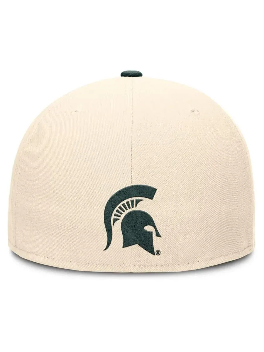 Мужская бейсболка Natural Michigan State Spartans Primetime True Performance Fitted Hat Nike — изображение 2 из 5, прозрачный