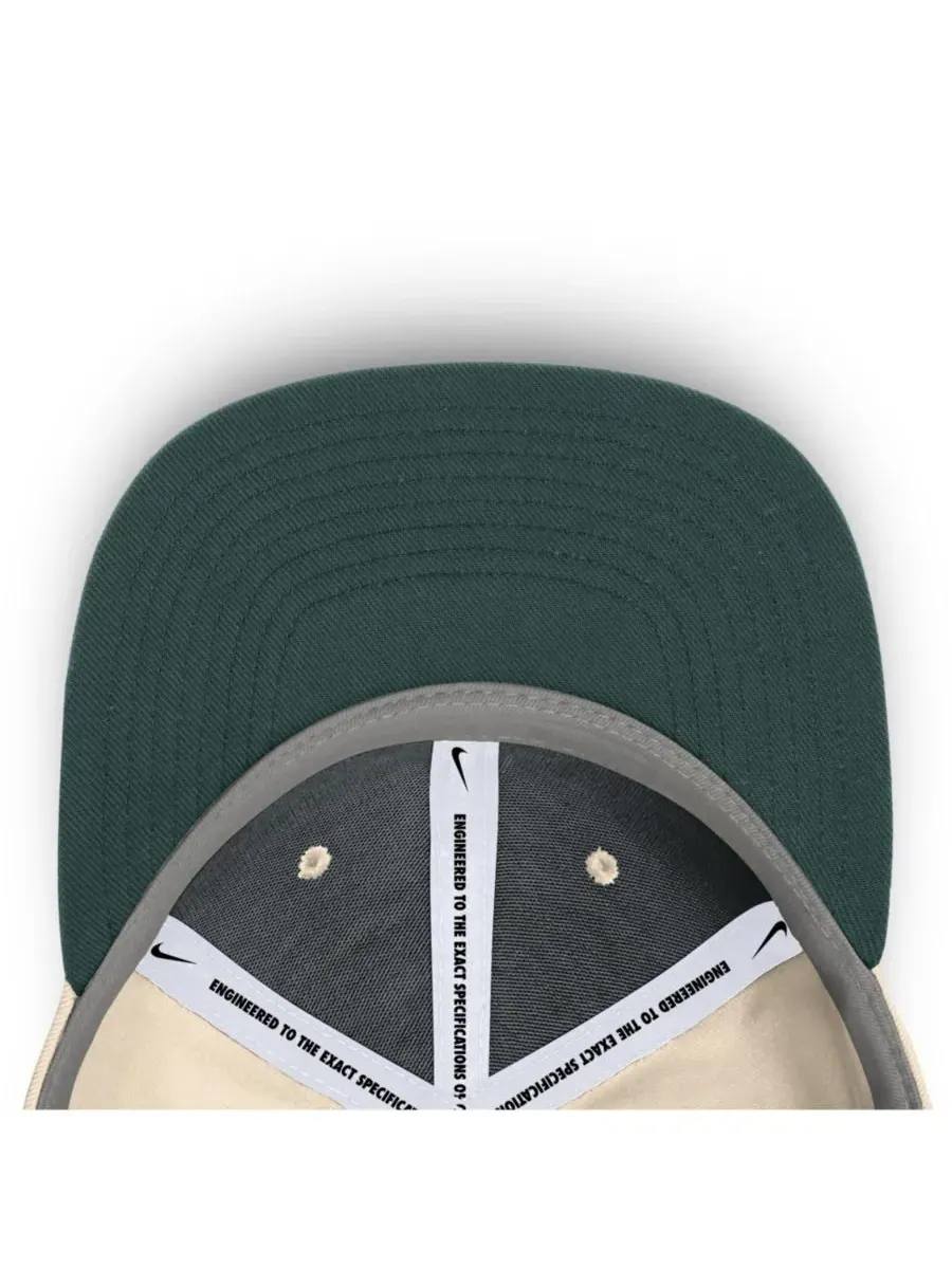 Мужская бейсболка Natural Michigan State Spartans Primetime True Performance Fitted Hat Nike — изображение 3 из 5, прозрачный